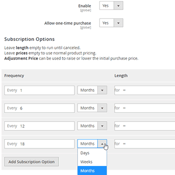 Adaptive Subscriptions scheduling settings